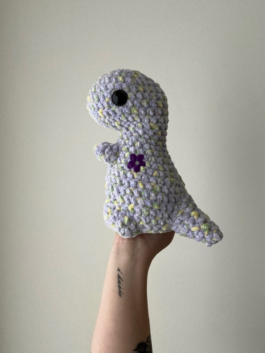 Mini Easter Dino - Purple Flowers